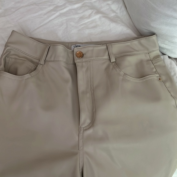 Zara Ivory Vegan Leather Pants - Picture 5 of 5